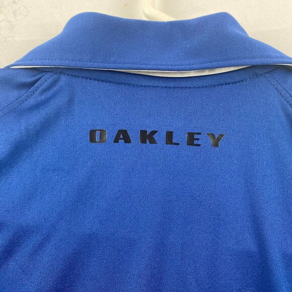 Oakley Men's Polo Shirt Large Blue Tailored Fit 100% Polyester - Picture 7 of 13